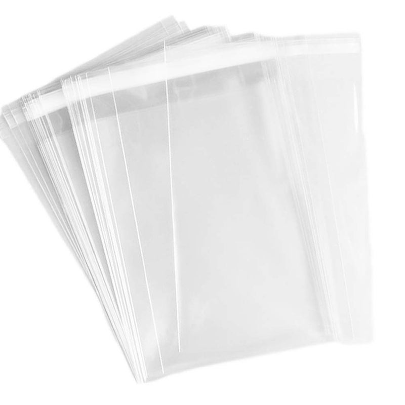 Delatanus 6''x 9'' Clear Cellophane Bags 1.6-mil,Fits A9 Envelopes 6X9 Inch Art Work Cards Photos Candy Treats Bakery Cookie Clear Cello Plastic Sleeve(100 Count)